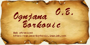 Ognjana Borković vizit kartica
